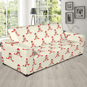 Golden Retriever Pattern Print Design 01 Sofa Slipcover