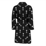 Engine Piston Black Theme Pattern Print Design 03 Men's Bathrobe