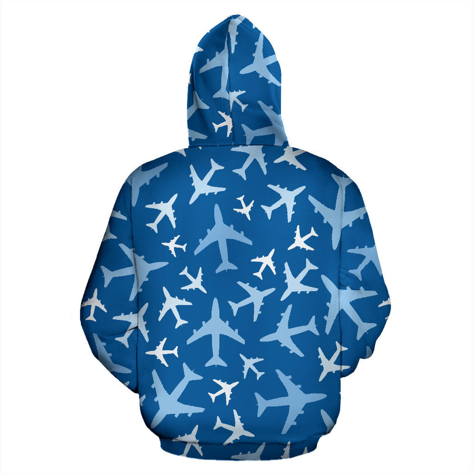 Airplane Pattern In The Sky Men Women Pullover Hoodie