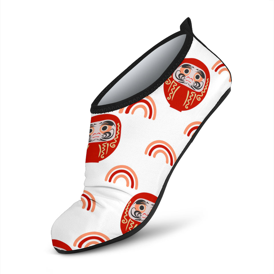 Daruma Japanese Wooden Doll Design Pattern Aqua Shoes