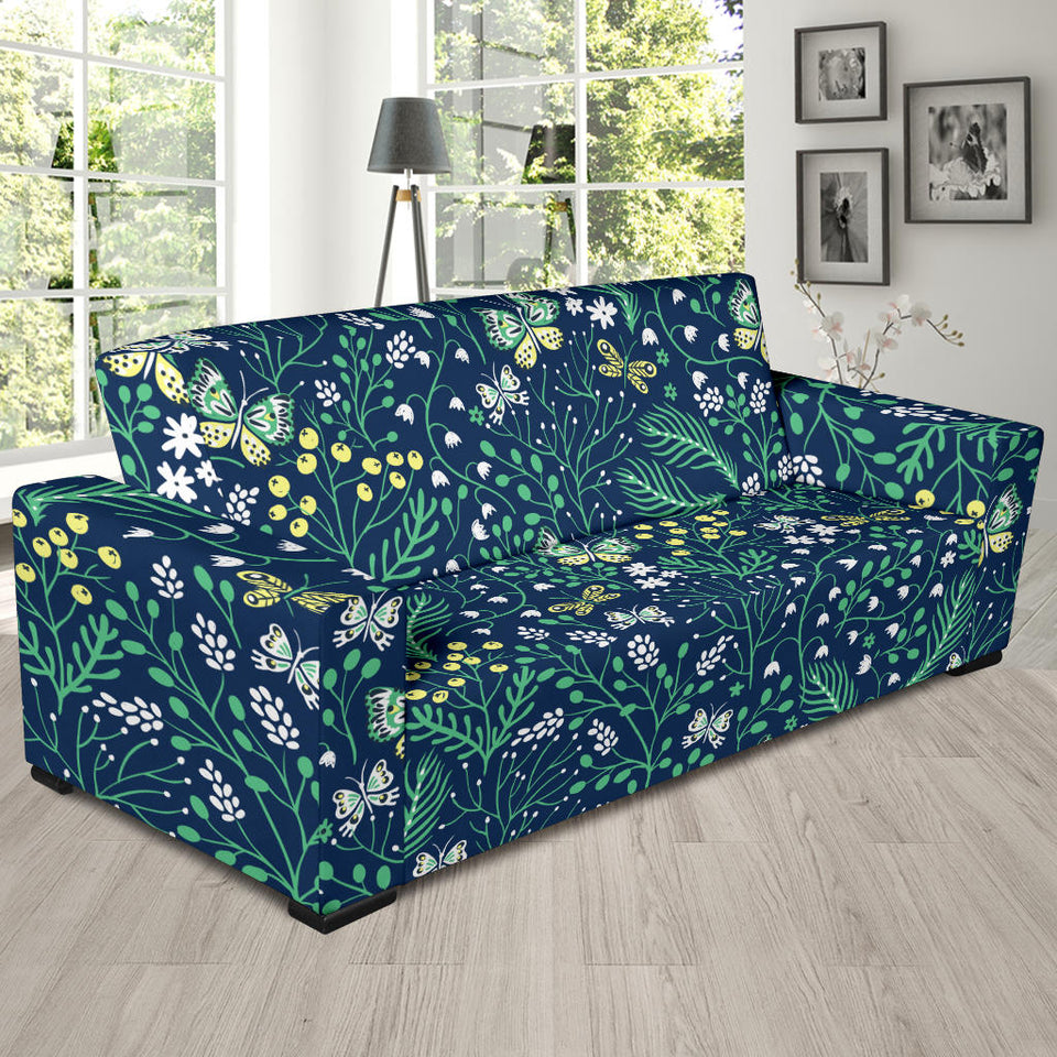 Butterfly Leaves Pattern Sofa Slipcover