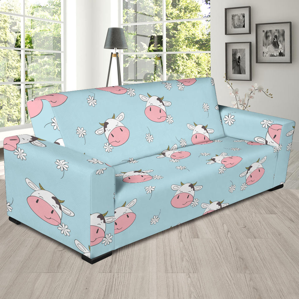 Cute Cow Flower Pattern Sofa Slipcover