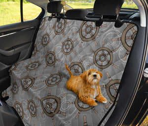 Nautical Wood Steering Wheel Pattern Dog Car Seat Covers