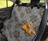 Nautical Wood Steering Wheel Pattern Dog Car Seat Covers