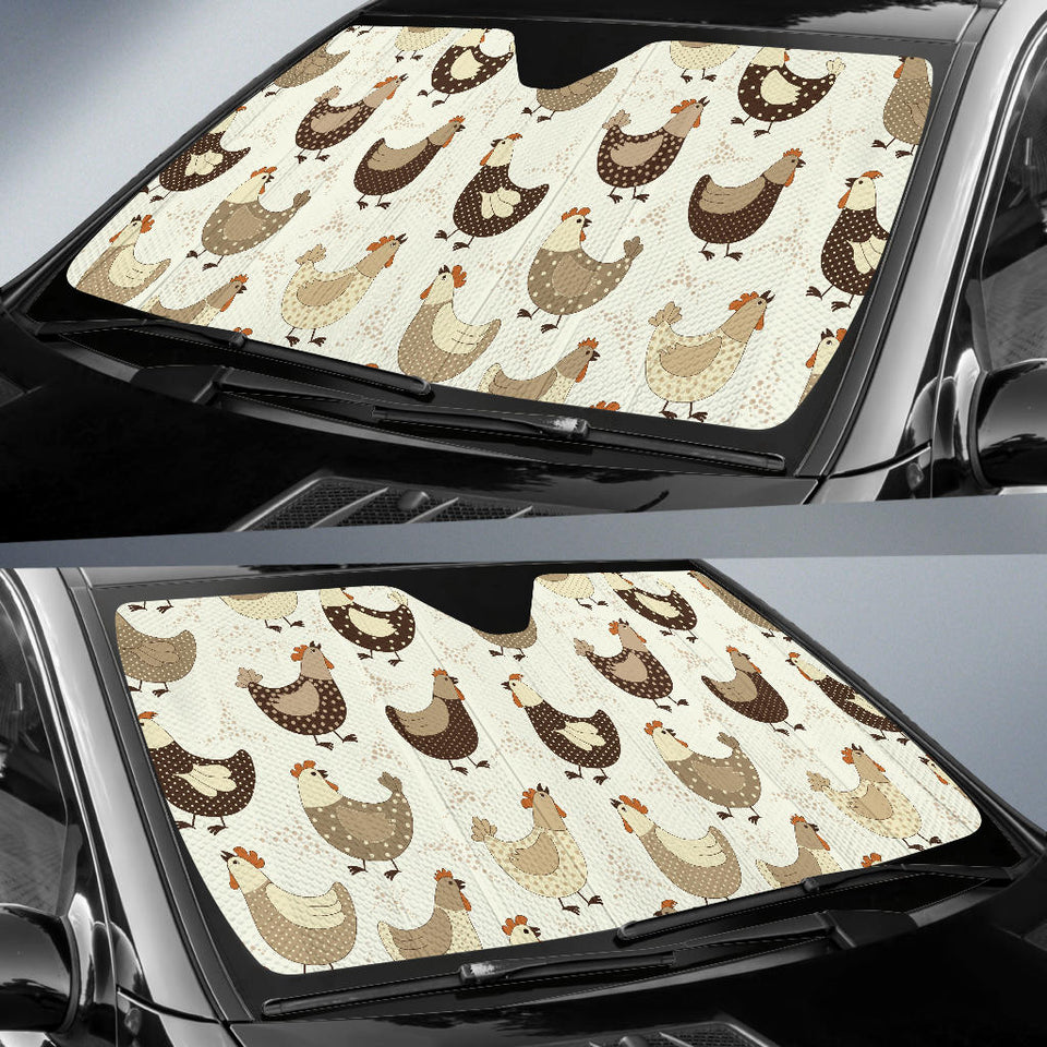 Cute Rooster Chicken Cock Car Sun Shade