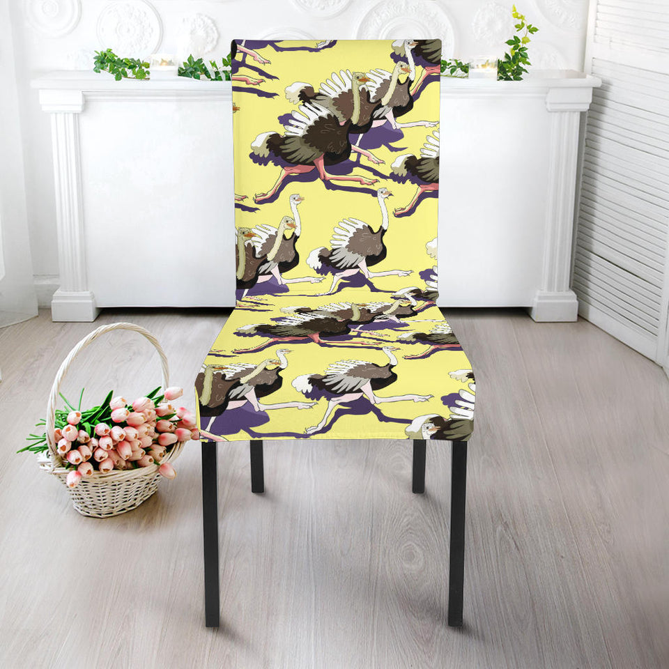 Ostrich Pattern Print Design 04 Dining Chair Slipcover