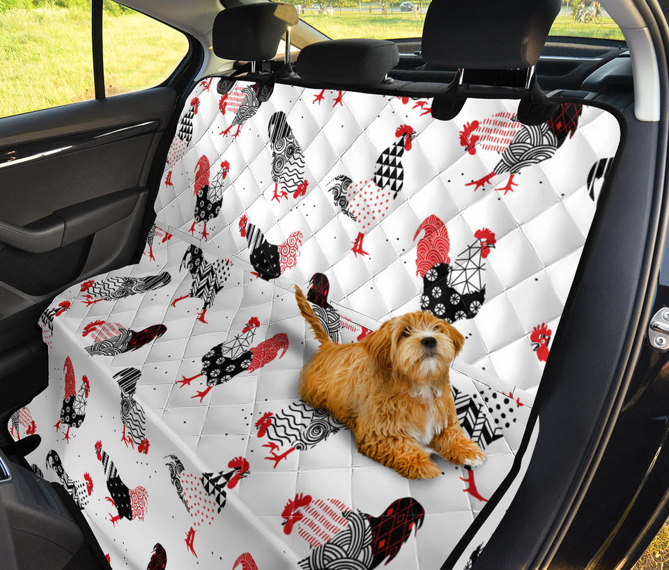 Cool Rooster Chicken Cock Floral Ornament Background Dog Car Seat Covers