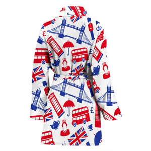British Pattern Print Design 01 Women's Bathrobe