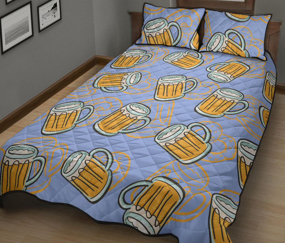 Beer pattern Quilt Bed Set