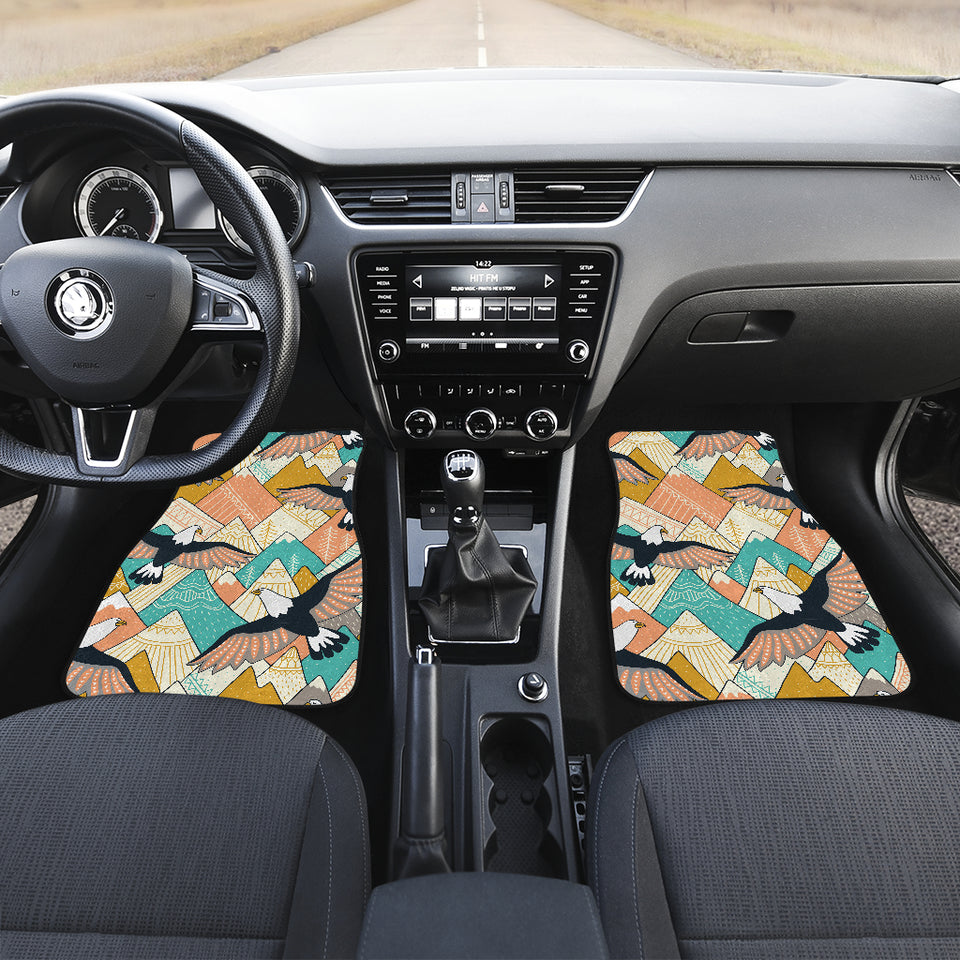 Eagle Pattern Print Design 02 Front and Back Car Mats