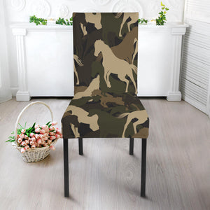 Horse Camo Camouflage Pattern Dining Chair Slipcover