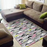 Mustache Beard Pattern Print Design 02 Area Rug