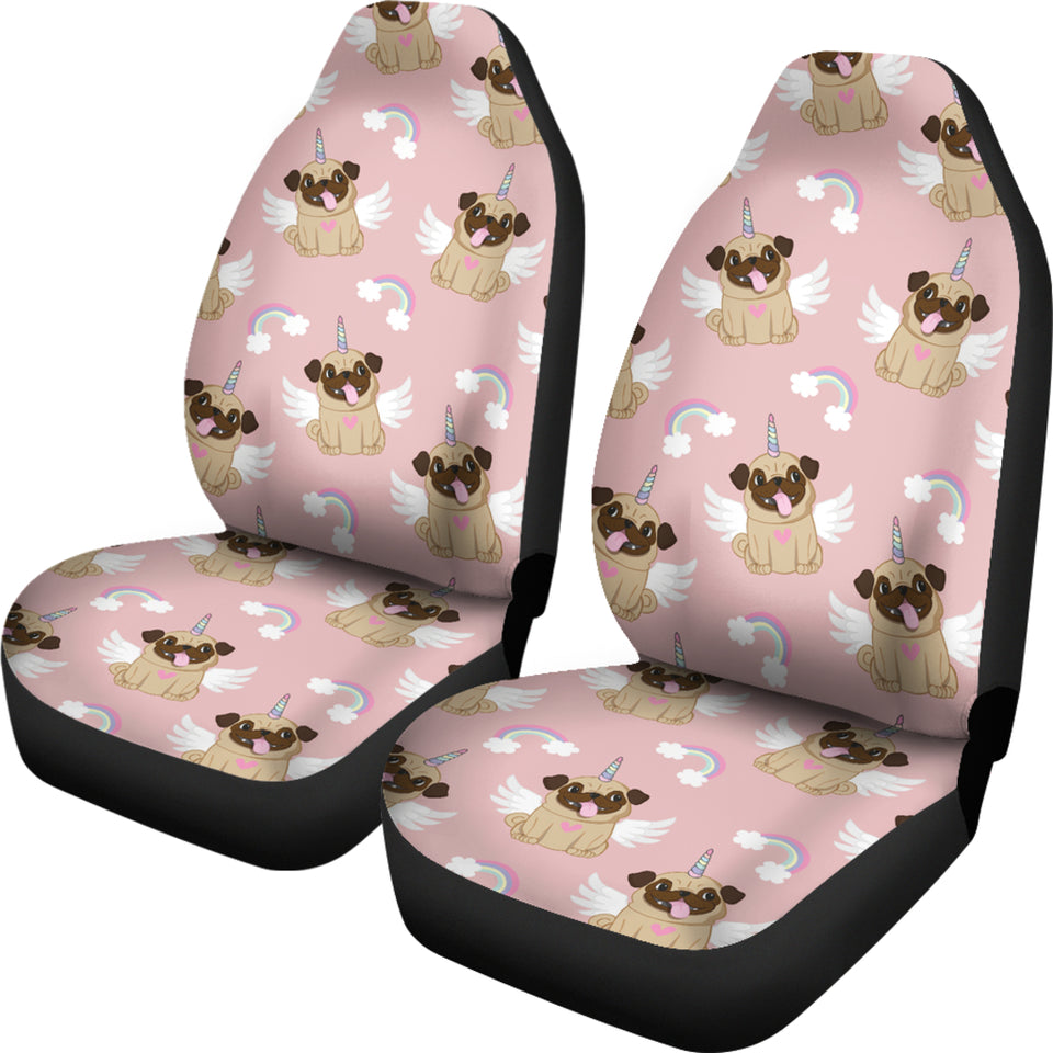 Cute Unicorn Pug Pattern Universal Car Seat Covers