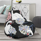 White Swan Blooming Flower Pattern Bean Bag Cover
