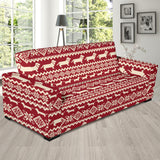 Dachshund Nordic Pattern Sofa Slipcover