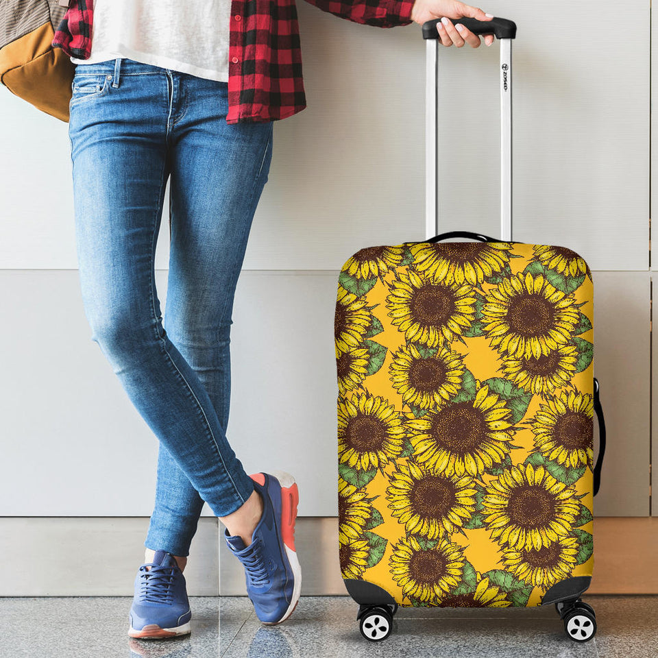 Sunflower Pattern Cabin Suitcases Luggages