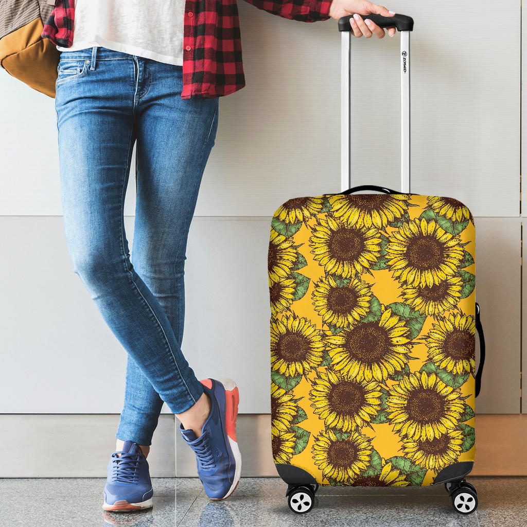 Sunflower Pattern Cabin Suitcases Luggages