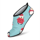 Cute Penguin Christmas  Design Pattern Aqua Shoes