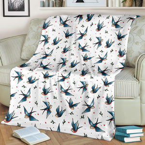 Swallow Pattern Print Design 04 Premium Blanket