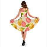 Beautiful Guava Pattern Sleeveless Midi Dress
