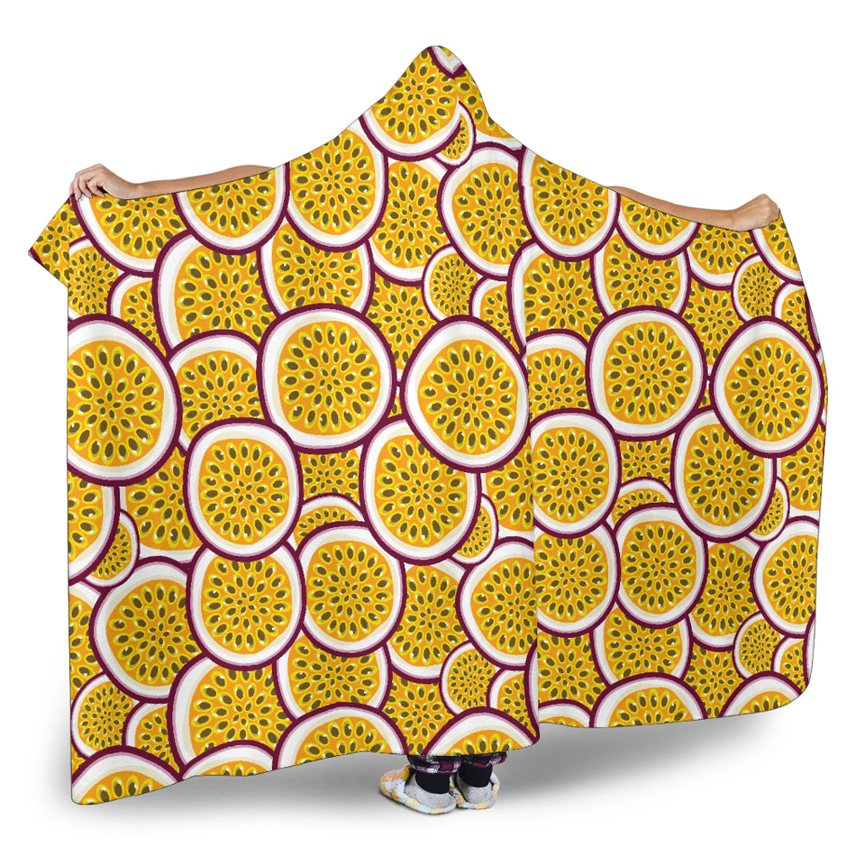 Passion Fruits Slice Pattern Hooded Blanket