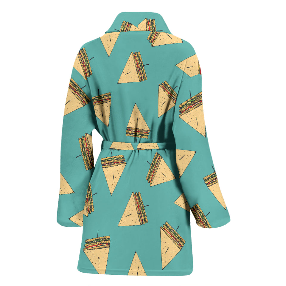 Sandwich Pattern Print Design 03 Women's Bathrobe