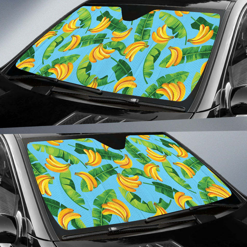 Banana Leaves Banana Design Pattern Car Sun Shade