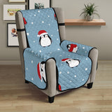 Cute penguin christmas snow pattern Chair Cover Protector