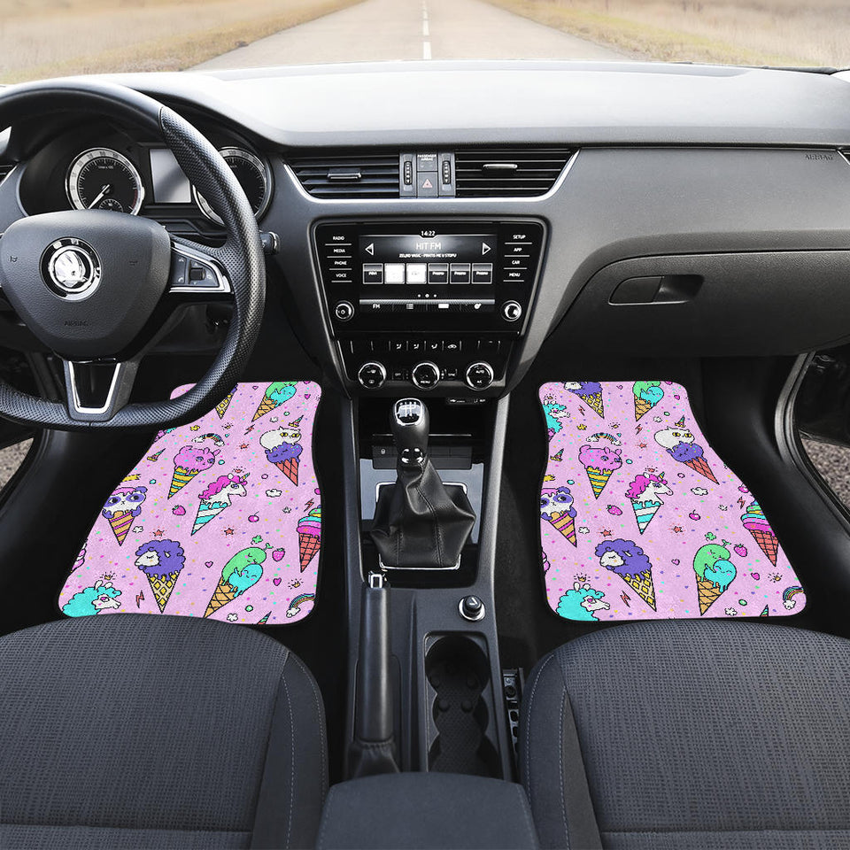 Cute Ice Cream Cone Animal Pattern Front And Back Car Mats