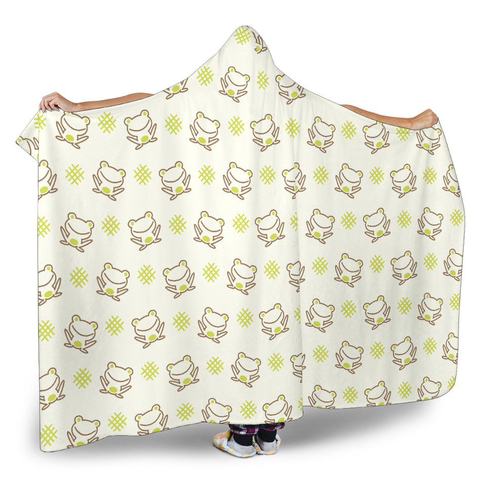 Cute Cartoon Frog Baby Pattern Hooded Blanket