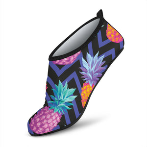 Pineapples Pattern Zigzag Background Aqua Shoes