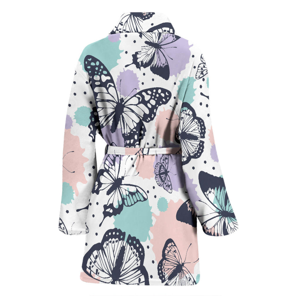 Butterfly Pattern Women'S Bathrobe
