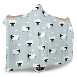 Sheep Polka Dot Cloud Pattern Hooded Blanket