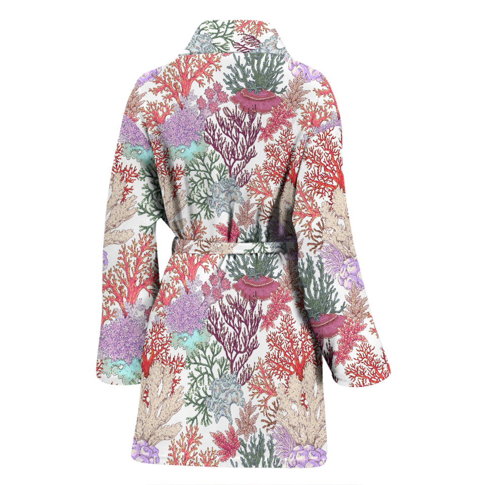 Coral Reef Pattern Print Design 03 Women's Bathrobe