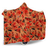 Fire Flame Pattern Hooded Blanket