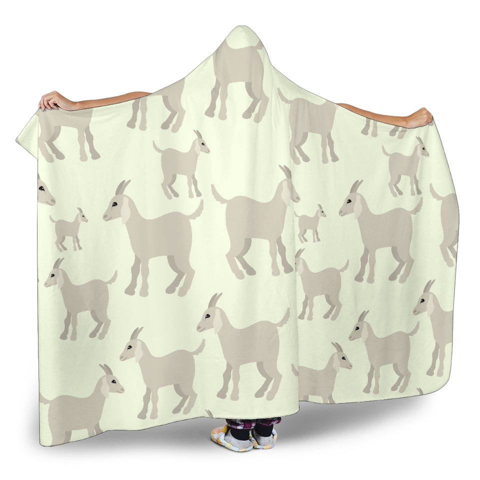 Little Young Goat Pattern Hooded Blanket