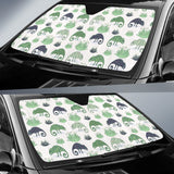 Chameleon Lizard Succulent Plant Pattern Car Sun Shade