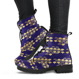 Beautiful Japanese Fan Pattern Leather Boots