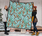 Monkey Palm Tree Background Premium Quilt