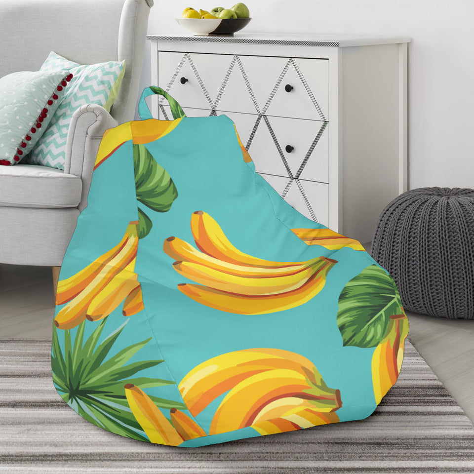 Banana Palm Leaves Pattern Background Bean Bag Cover