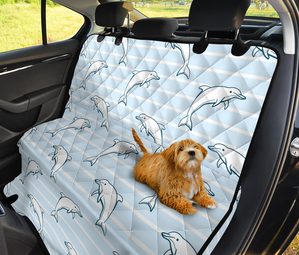 Dolphin Blue Striped Background Dog Car Seat Covers