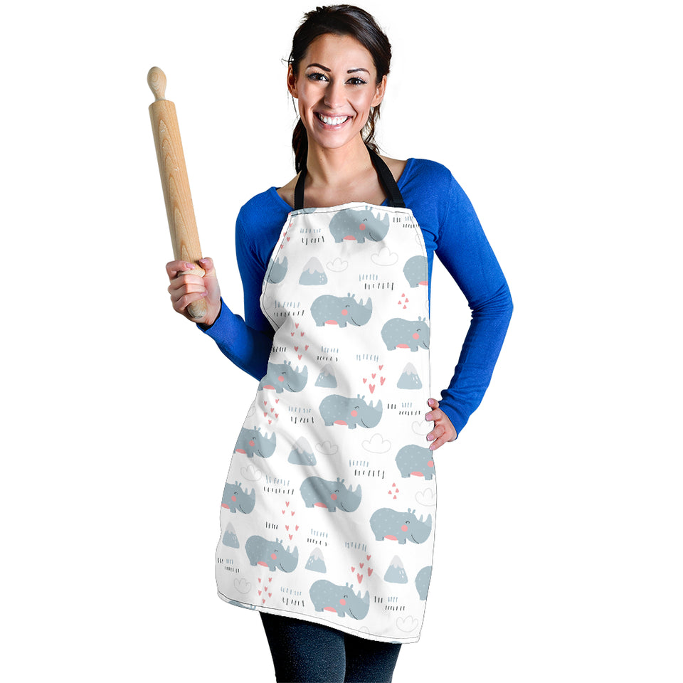 Cute Rhino Heart Pattern Adjustable Apron