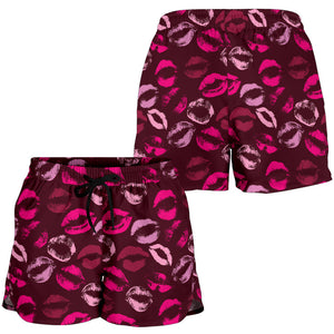 Lips Pattern Print Design 03 Women Shorts