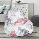 Watercolor Sea Turtle Jellyfish Pattern Bean Bag Cover