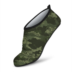 Digital Green Camo Camouflage Pattern Aqua Shoes