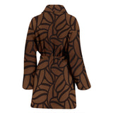 Coffee Bean Pattern Women'S Bathrobe
