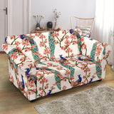 Peacock Tropical Flower Pattern Loveseat Couch Slipcover