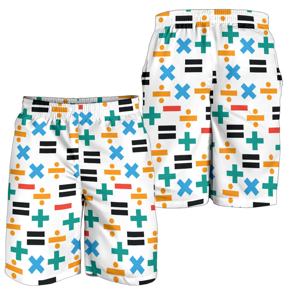 Math Pattern Print Design 05 Men Shorts