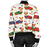 Corgi Christmas Pattern Women'S Bomber Jacket
