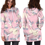 Japanese Crane Rose Pattern Women'S Hoodie Dress